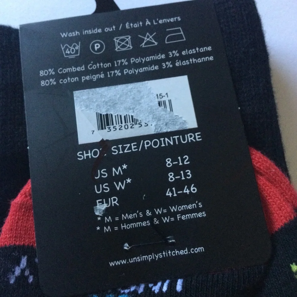 UNSIMPLY STITCHED MENS COMBD COTTON SOCKS NEON DINOSAUR NAVY BLUE MULTI OS NWT